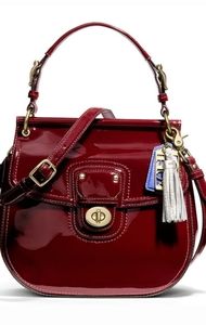 Coach New Willis Crimson Red Patent Leather 21244